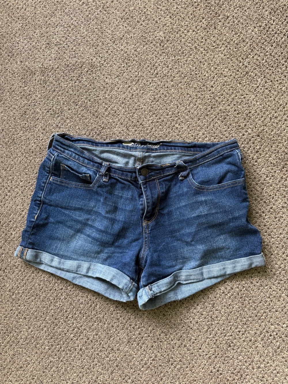 Old Navy Boyfriend Dark Blue Cuffed Denim Shorts